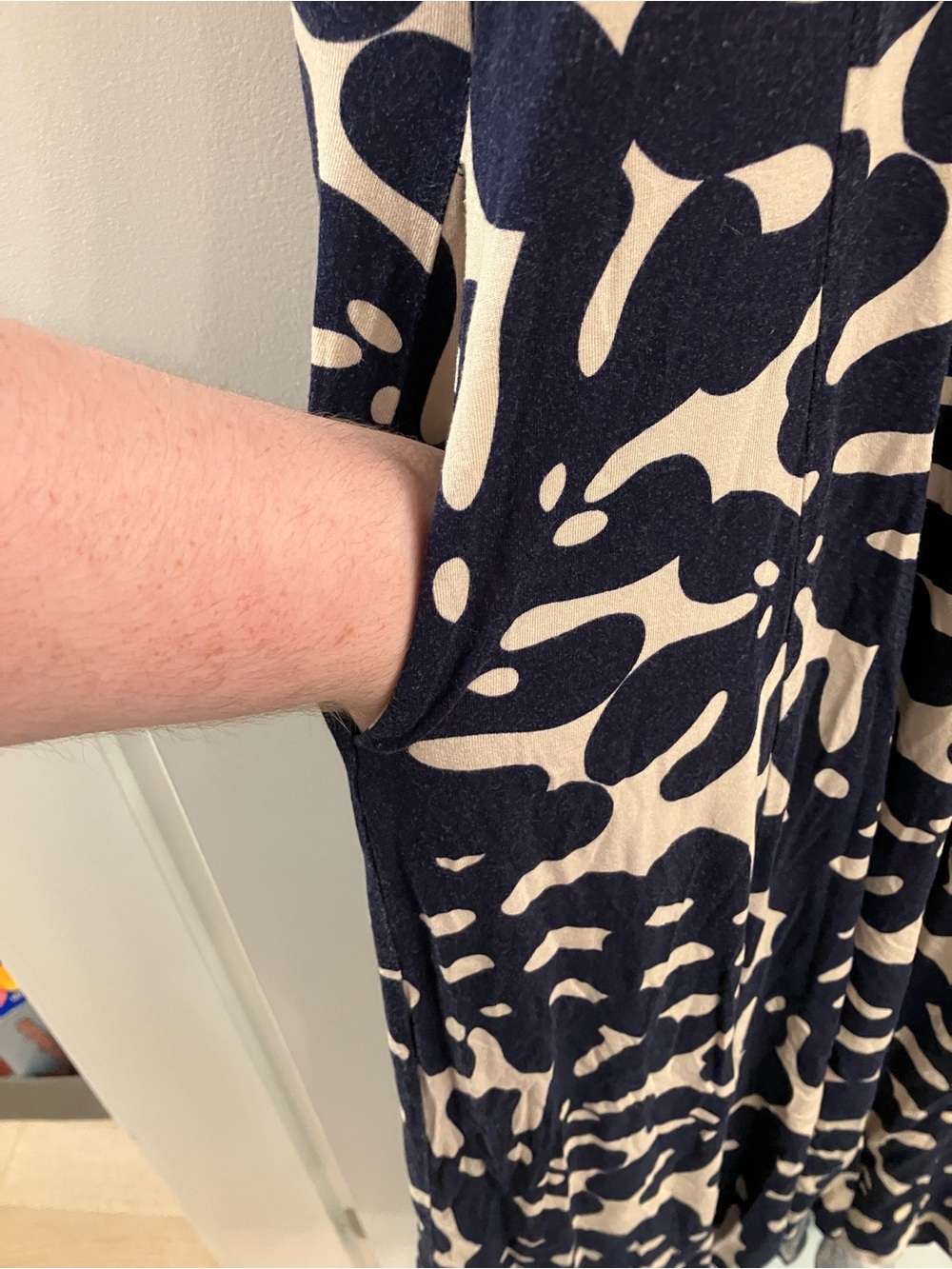 Tribal Navy and Cream Abstract Print Maxi Dress - Picture 4 of 5